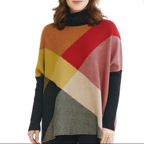 Joseph A Sweaters - 🎁💲EUC Joseph A. Women's Argyle Color Block Dolman Sleeve Sweater Size L